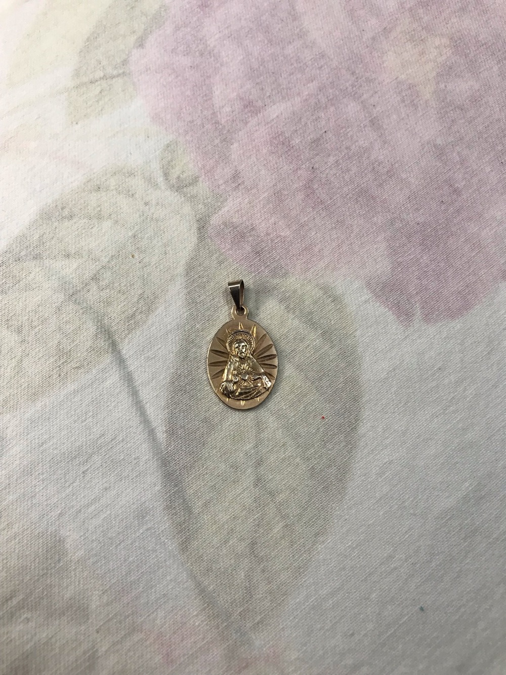 14k Gold Filled Rose Gold Jesus Christ Oval Pendant